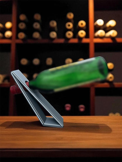 Gravity-Defying 3D Wine Bottle Holder